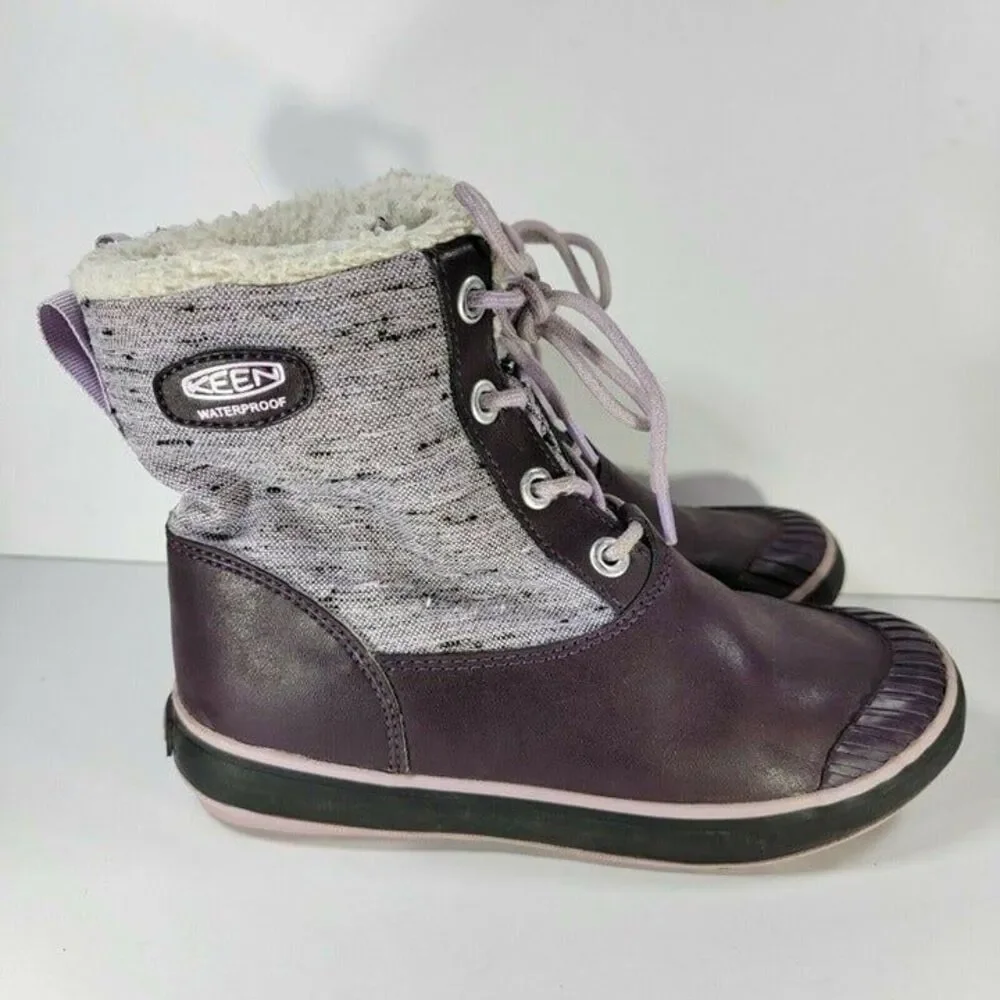 Keen Youth 4 Purple Elsa Snow Shearling Leather Boots 1015259